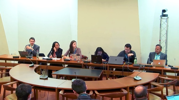 Five panelists discuss in front of an audience at Workshop number 369 of 2018's IGF